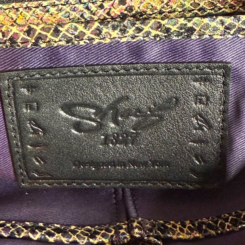 Sharif Metallic Python Embossed Leather Dome Conv… - image 16